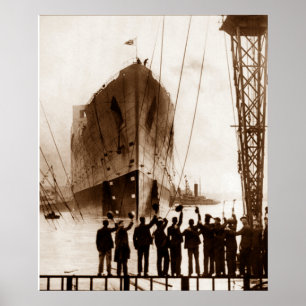 Titanic-Wasserung Circa Sepia 1912 Poster