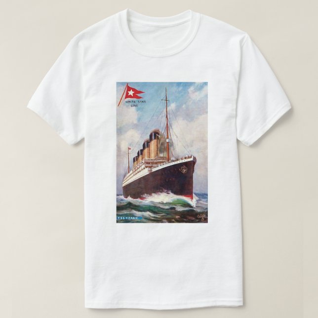 Titanic White Star Line Malerei T-Shirt (Design vorne)