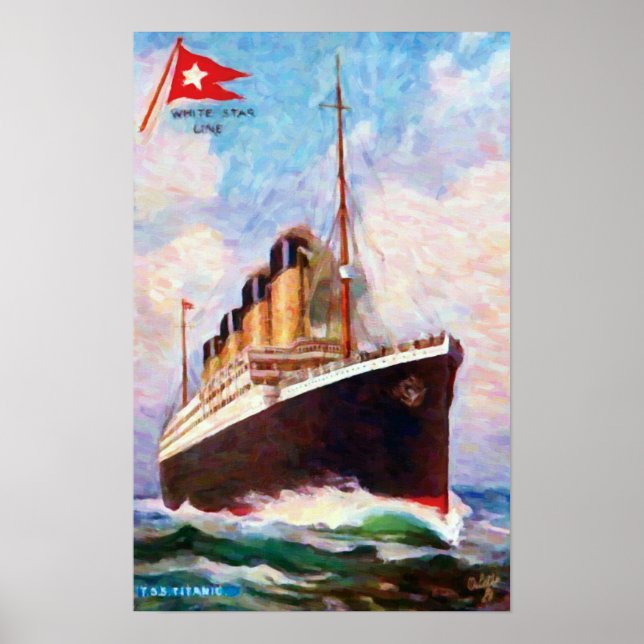 Titanic White Star Line Ölgemälde Poster (Vorne)