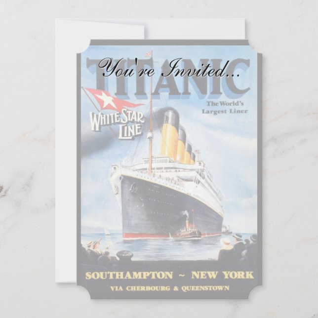 Titanic White Star Line - Weltgrößter Liner Einladung (Vorderseite)