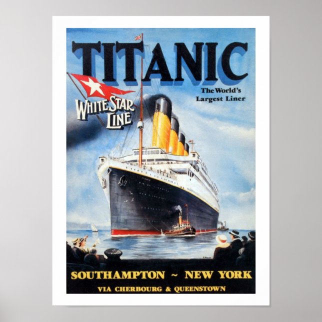 Titanic White Star Line - Weltgrößter Liner Poster (Vorne)