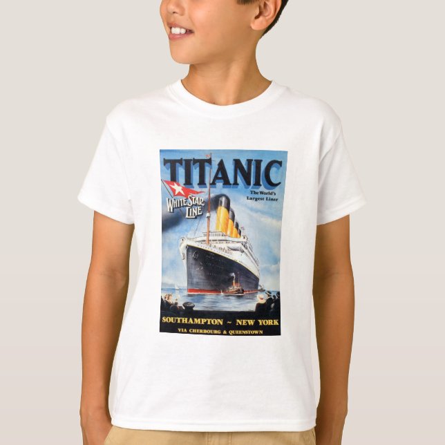 Titanic White Star Line - Weltgrößter Liner T-Shirt (Vorderseite)