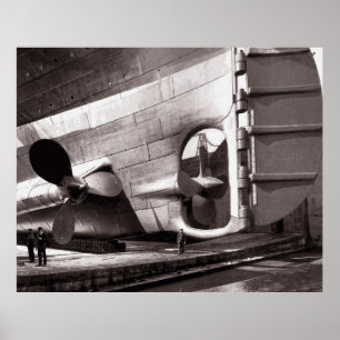 TITANISCHE BILDSCHIRME UND RUDDER 1911 POSTER