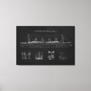 Titanische Plan-Patent-Plakat-Kunst Leinwanddruck