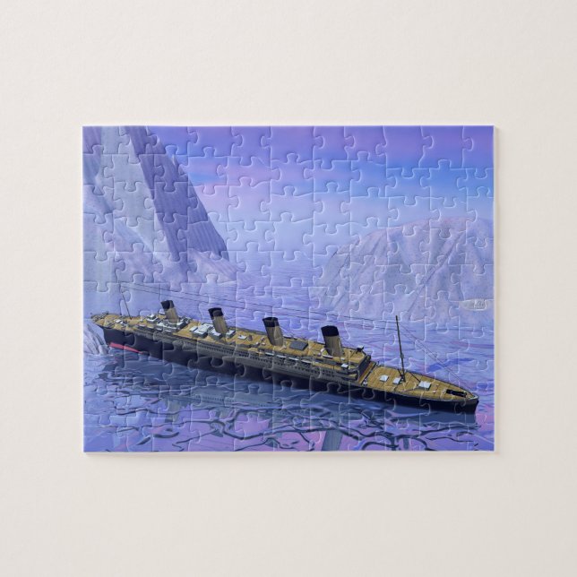 Titanisches sinkendes Schiff - 3D übertragen Puzzle (Horizontal)