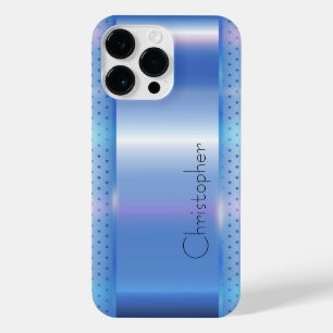 Titanium Blue Silver Edelstahl Print iPhone 14 Pro Max Hülle