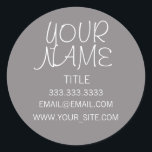 Titanium Freehand Simple Runder Aufkleber<br><div class="desc">Cool,  elegant und minimalistisch. Grau.</div>