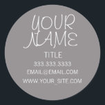 Titanium Freehand Simple Runder Aufkleber<br><div class="desc">Cool,  elegant und minimalistisch. Grau.</div>