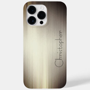 Titanium Gold Edelstahl-Druck Case-Mate iPhone 14 Pro Max Hülle