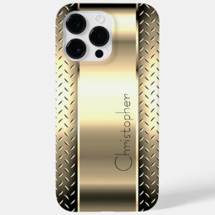 Titanium Gold Edelstahl-Druck Case-Mate iPhone 14 Pro Max Hülle