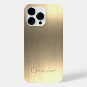 Titanium Gold Edelstahl-Druck iPhone 14 Pro Max Hülle