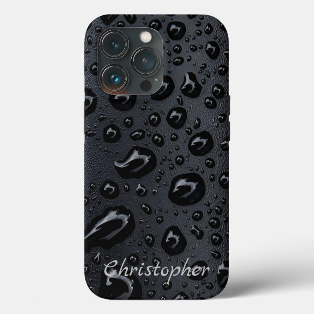 Titanium Raindrops Shiny Stainless Steel Metallic Case-Mate iPhone Hülle (Rückseite)