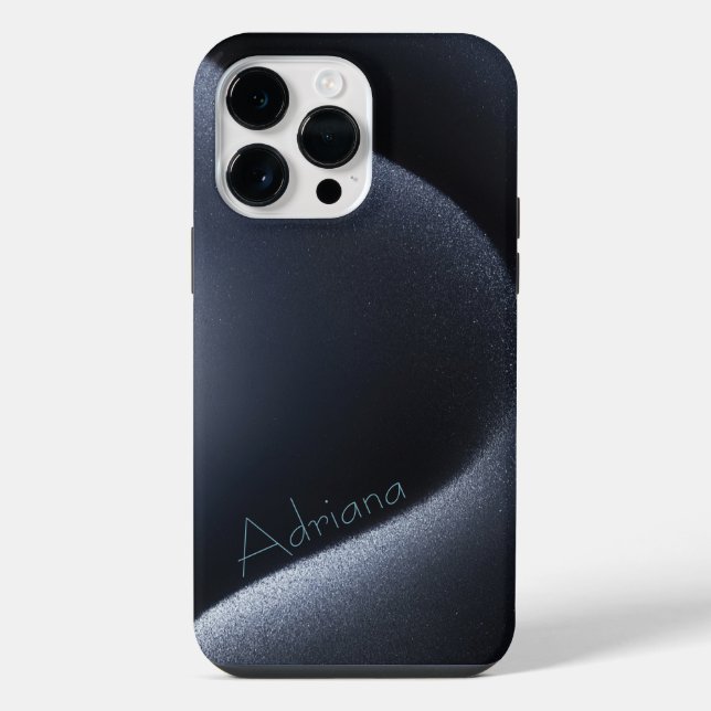 Titanium-Silber-blaues Edelstahl-Print iPhone Hülle (Rückseite)
