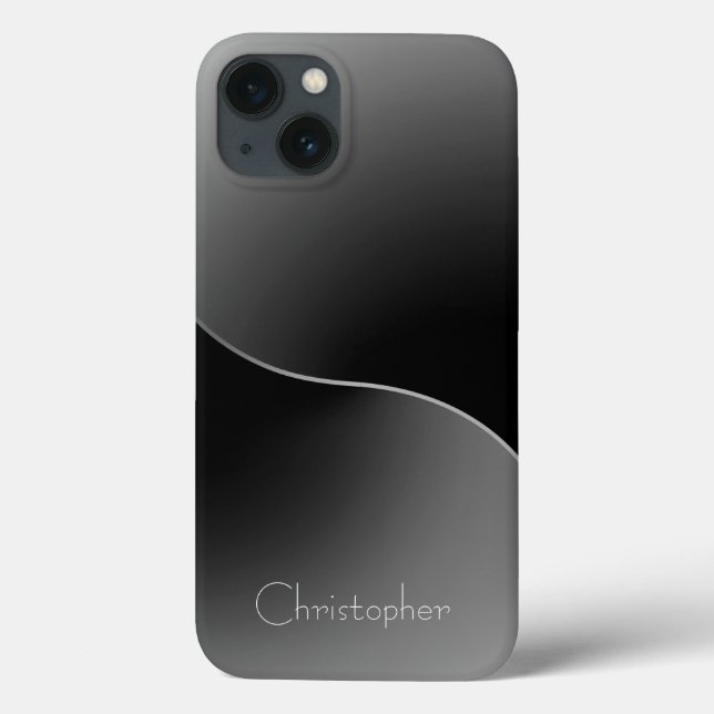 Titanium silber Edelstahl Drucktelefon 15 Case-Mate iPhone Hülle (Rückseite)