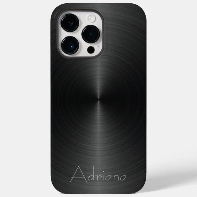 Titanium Silver Black Stainless Steel Metallic Case-Mate iPhone Hülle (Rückseite)