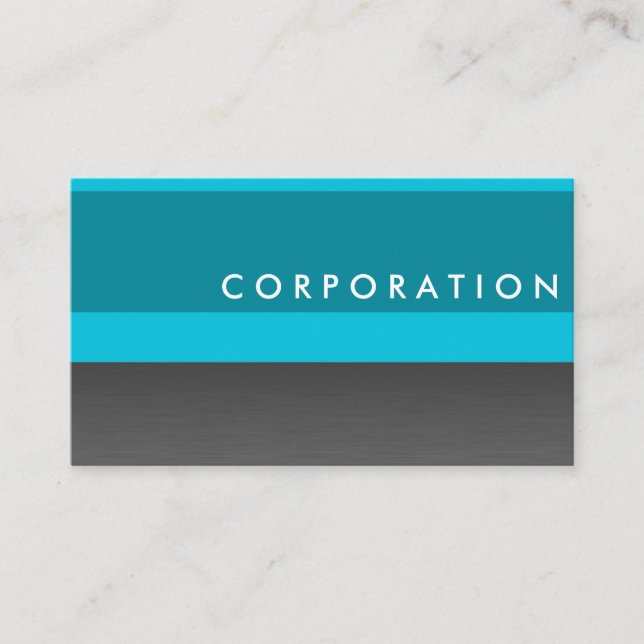 Titanium & Türkis berufliche Visitenkarte (Vorderseite)