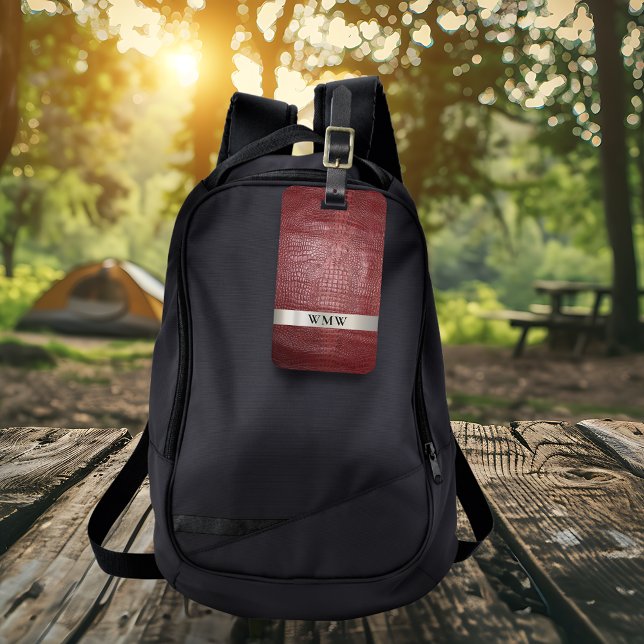 Titanmetall-Monogramm aus blauem Leder Gepäckanhänger (Von Creator hochgeladen)