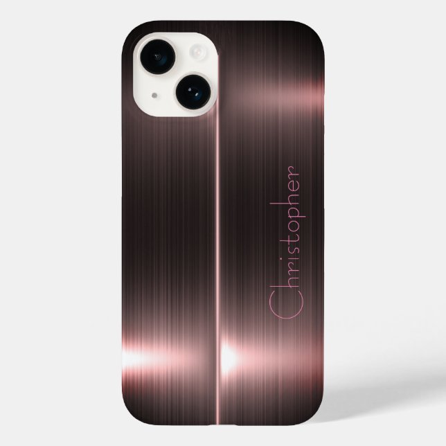 Titanpoliertes Bronze-Radial-Metallic-iPhone 15 Case-Mate iPhone Hülle (Rückseite)