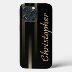 Titanschwarz und Gold Edelstahl-Druck Case-Mate iPhone Hülle