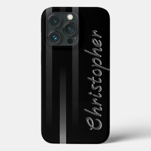 Titanschwarz und silberfarbener Edelstahl-Druck Case-Mate iPhone Hülle