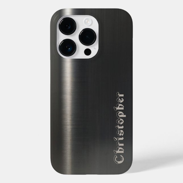 Titansilber, rostfreier Edelstahl Case-Mate iPhone Hülle (Rückseite)