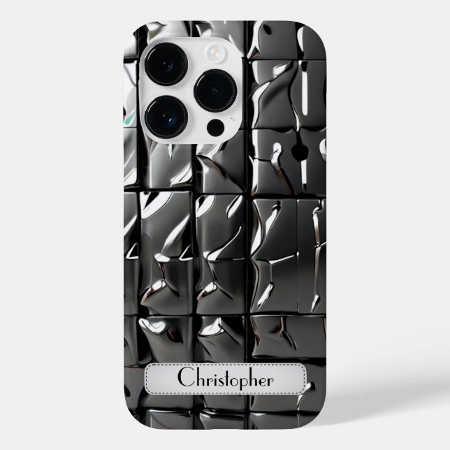 Titansilber, rostfreier Stahl Case-Mate iPhone Hülle (Rückseite)