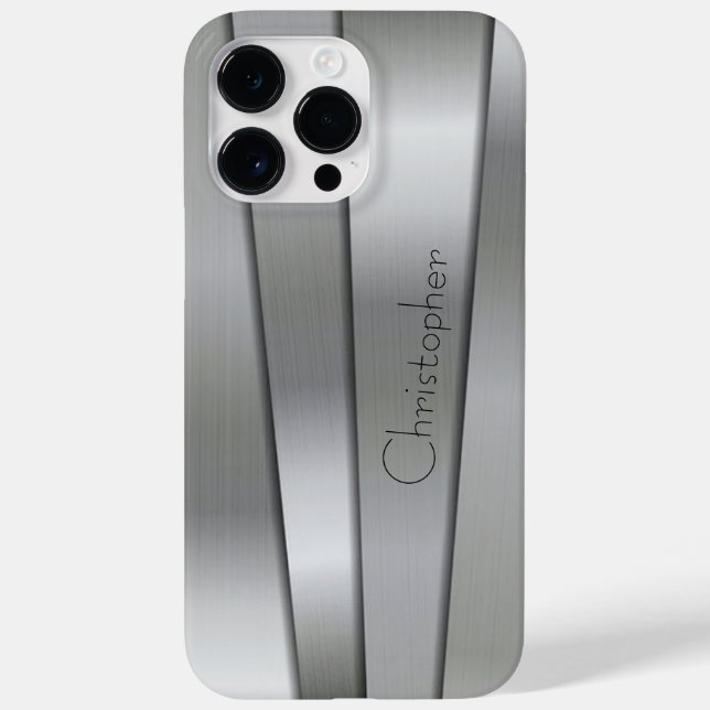 Titansilber, rostfreier Stahl Case-Mate iPhone Hülle (Rückseite)