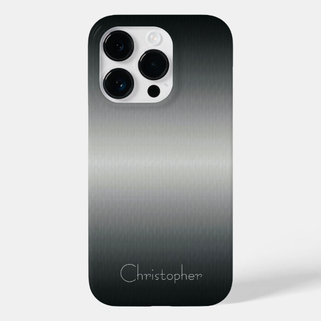 Titansilber, rostfreier Stahl Case-Mate iPhone Hülle (Rückseite)