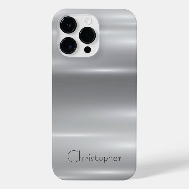 Titansilber, rostfreier Stahl iPhone Hülle (Rückseite)