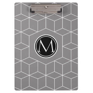 Titanwürfel und Monogramm Klemmbrett