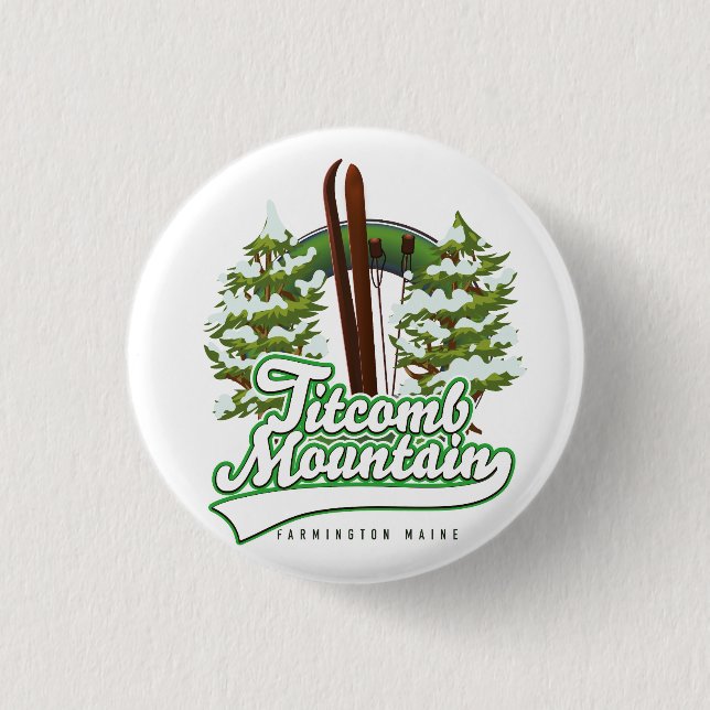 Titcomb Mountain Farmington Maine Ski Button (Vorderseite)