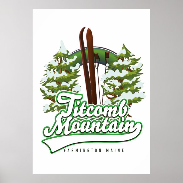 Titcomb Mountain Farmington Maine Ski Poster (Vorne)
