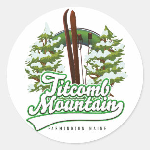 Titcomb Mountain Farmington Maine Skigebiet Runder Aufkleber