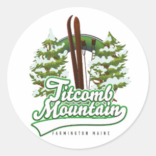 Titcomb Mountain Farmington Maine Skigebiet Runder Aufkleber