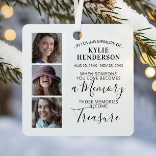 Titel: 3 Foto In Loving Memory Gedenk Ornament Aus Metall
