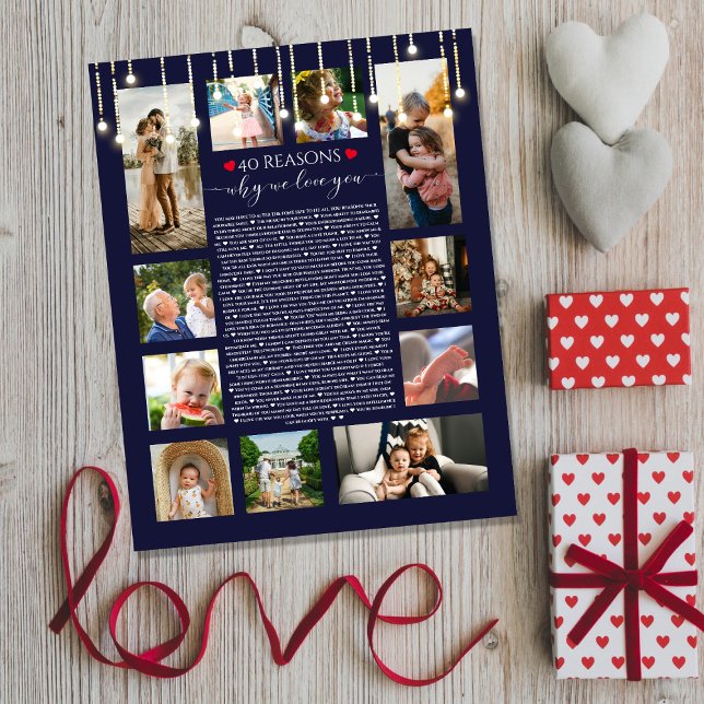 Titel: 40 Gründe, warum ich Liebe Sie Chalkboard-L Poster (Von Creator hochgeladen)