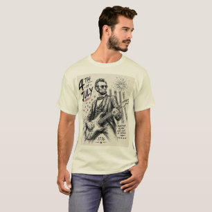 Titel: Abraham Lincoln Rock Gitarre 4. Juli (S) T-Shirt