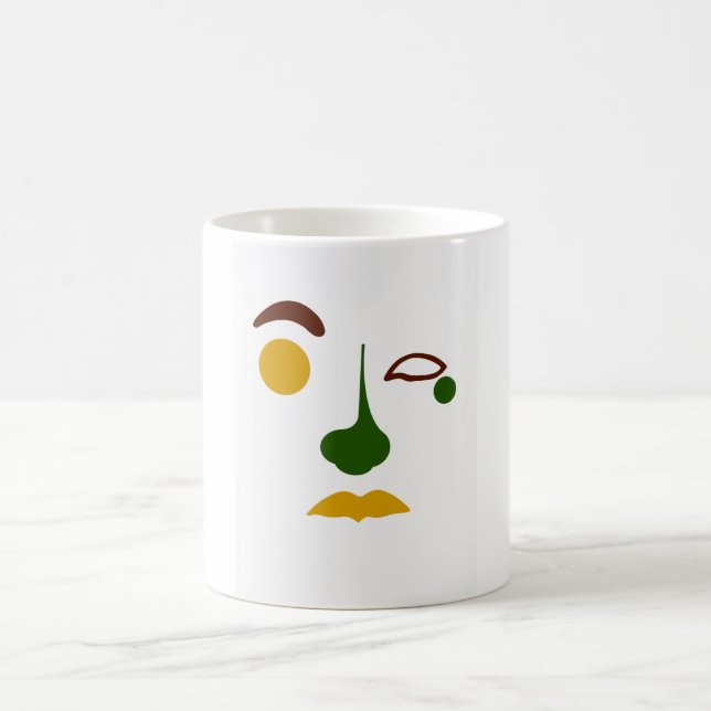 Titel Abstraktes Gesicht: Tropisch Kaffeetasse (Mittel)
