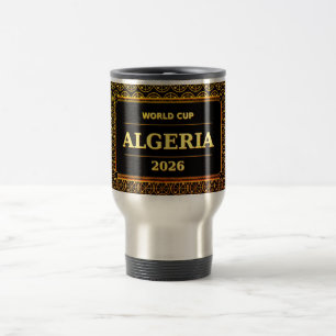 TITEL: Algerischer Fußballfan 2026 Black Gold Luxu Reisebecher