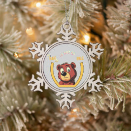 Titel Bee oder nicht Bee Bär - Shakespeare Humor  Schneeflocken Zinn-Ornament
