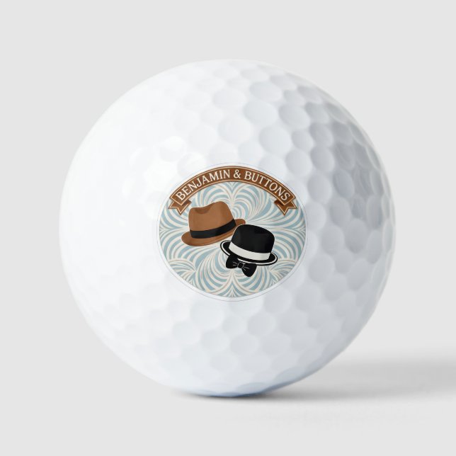 Titel Benjamin Buttons Vintage-Herrenstil Nov Golfball (Vorderseite)