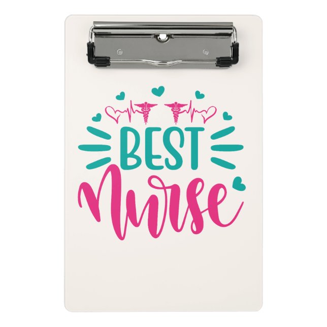 TITEL Best Nurse Mini-Notizblock – Personalized Me Mini Klemmbrett (Vorderseite)