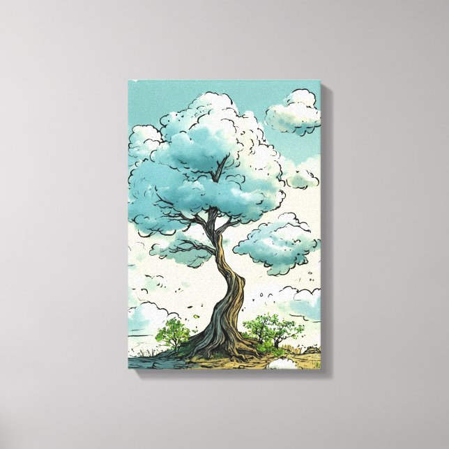 Titel: Bewölkender Baum der Laune Leinwanddruck (Vorderseite)