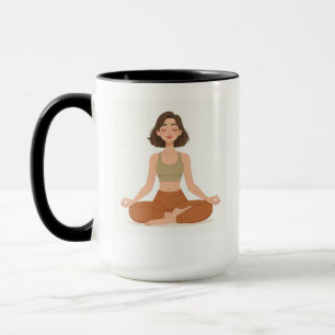 Titel Boho Terrakotta Minimalist Yoga Becher Tasse