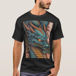 Titel: Bold Dragon Graphic Men's Black T - Shirt D