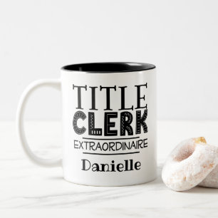 Titel Clerk Personalisiert Zweifarbige Tasse