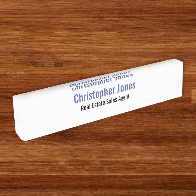 Titel des Büros für Berufliche Führungskraft in el Namensplakette (Elegant White Professional Executive Office Title Name Plate)