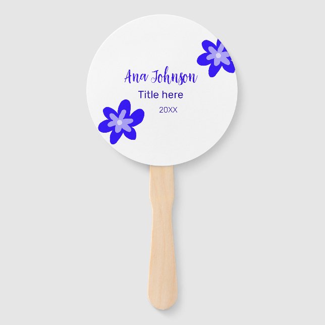 Titel des Doodle-Namens "Blaue Blume" Jahr 20XX Fächer (Vorderseite)