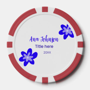 Titel des Doodle-Namens "Blaue Blume" Jahr 20XX Pokerchips