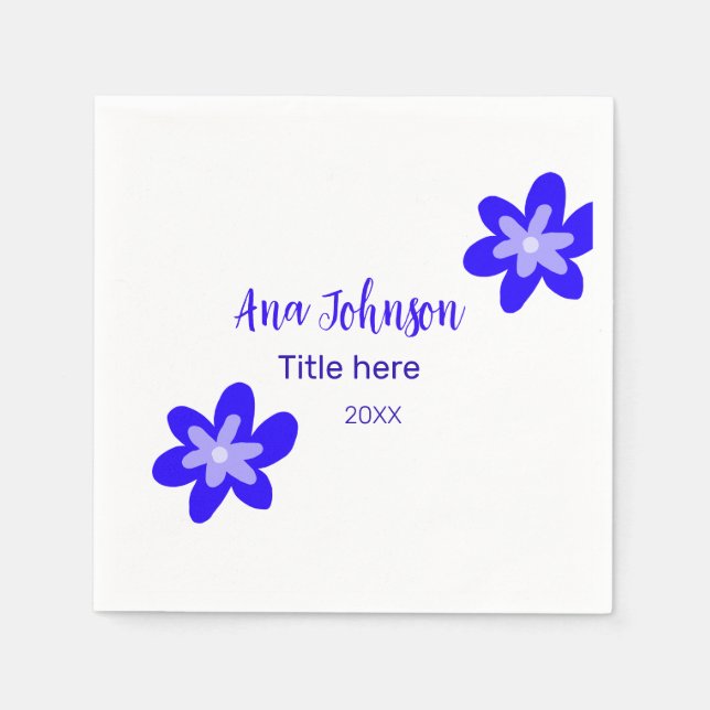 Titel des Doodle-Namens "Blaue Blume" Jahr 20XX Serviette (Vorderseite)